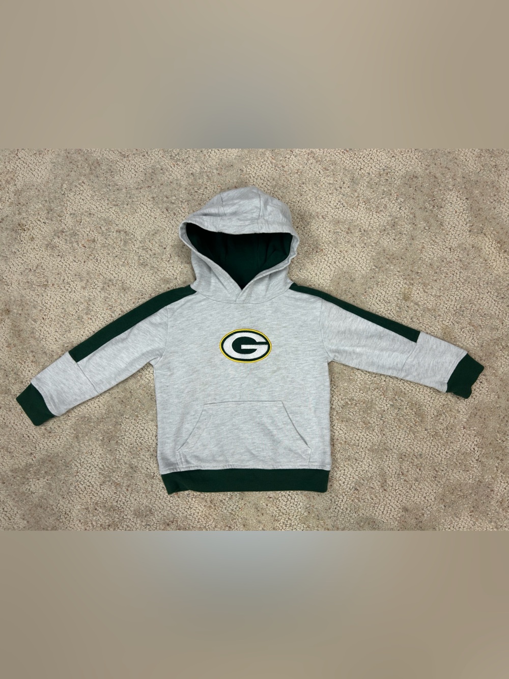 NFL Kids Gray Hoodie with Green & Gold Green Bay Packers Logo 4T